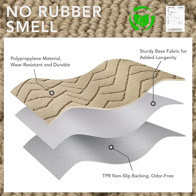 hicorfe Front Door Mat Outside Entrance,24"x35" Absorbent Muddy Dirt Resist Welcome Door Mats Outdoor Indoor,Stain and Fade Resistant,Non Slip Backing Entry Mat Doormat for Entryway (Beige)