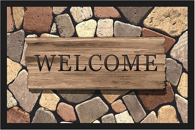 Floor Mat - for Indoor and Outdoor Use - Doormat - Non-Slip - Front Door Shoe Scraper - Size: 17x29