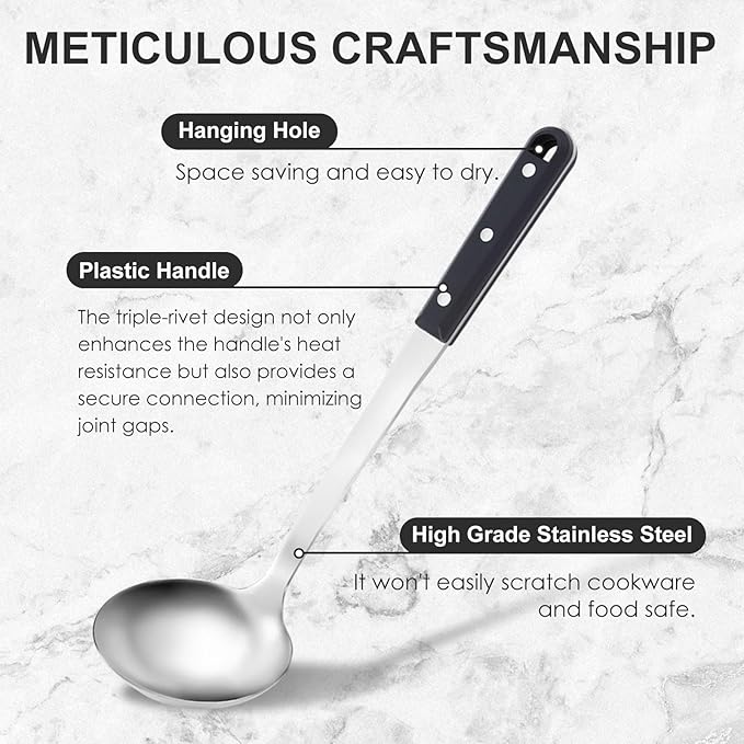 Pleafind 4-Pcs Cooking Utensils Set, Stainless Steel Kitchen Utensils, Mirror Polished Kitchen Essentials Set Include Wok Ladle, Slotted Spoon, Wok Spatula &Slotted Spatula, Dishwasher Safe