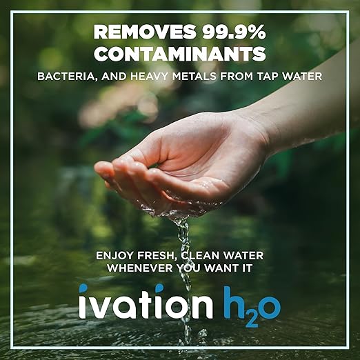 Ivation H2O Hot & Cold Countertop, Reverse Osmosis Water Filter, TDS Filter System, 4 Stage RO Water Filtration, 6 Temperature Presets, 3:1 Pure to Drain, Portable Plug-and-Play - White