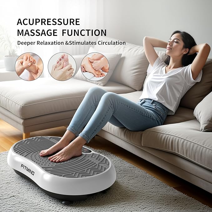 Vibration Plate Exercise Machine, 24" x 14" Extra-Large Vibration Plate for Lymphatic Drainage, Vibration Plates for Weight Loss, Relaxing, Recovery