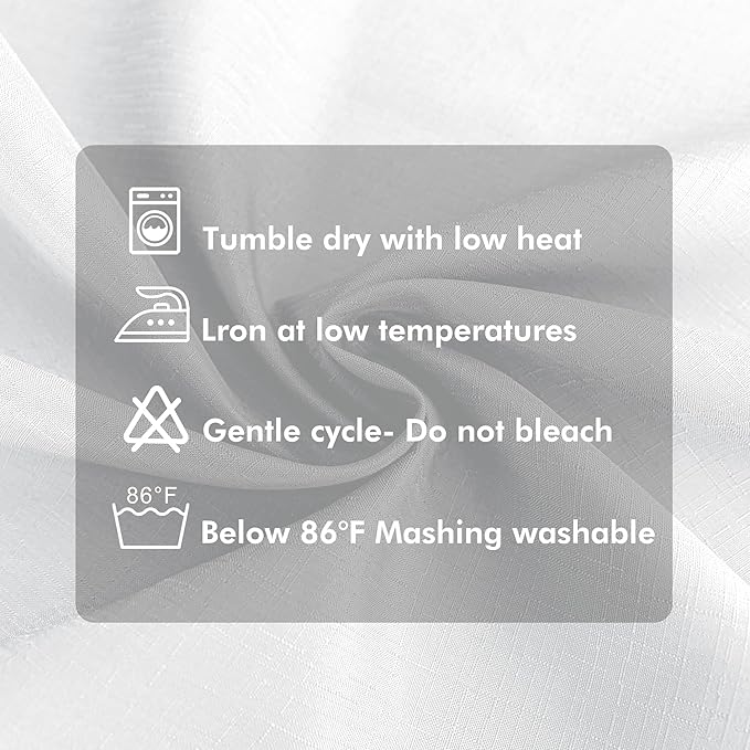 HolidayIdeas 4 Panels Linen Outdoor Curtains for Patio Waterproof White Curtain Panels 95 Inch Length-Wide Weatherproof, Privacy, Outside Curtains for Pergola, Porch, Gazebo-110 Wide x 95" Long