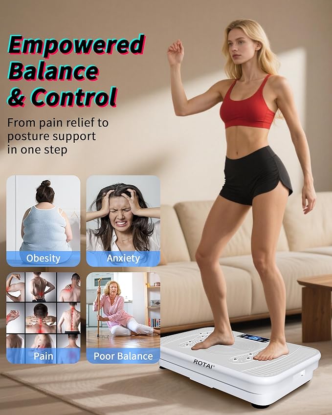Shake Plate Vibration Exercise Machine for Lymphatic Drainage Massager & Weight Loss, 400 lbs Capacity Whole Body Vibrating Plate Workout for Women and Men