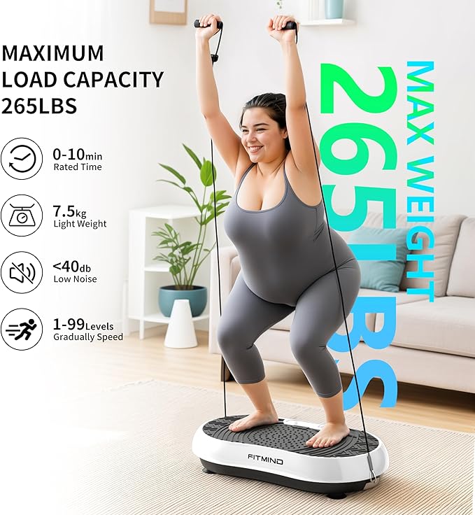 Vibration Plate Exercise Machine, 24" x 14" Extra-Large Vibration Plate for Lymphatic Drainage, Vibration Plates for Weight Loss, Relaxing, Recovery