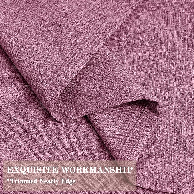 100% Blackout Linen Textured Drapes for Bedroom Pinch Pleated Curtains for Track System Portable Drapery for Sliding Glass Door/Storage/Space Room Divider, 70" Wx84 L, 1 PC, Lilac
