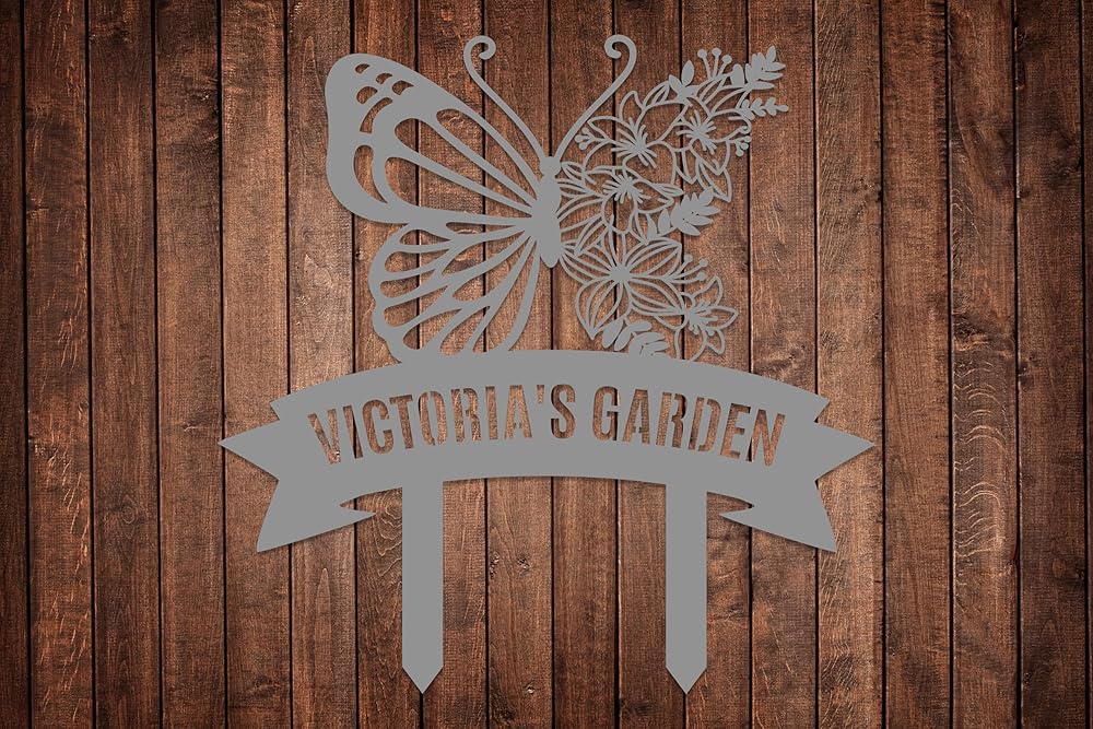 Personalized Metal Garden Sign with Stake, Custom Garden Decor for Outdoor, Custom Family Name Sign, Patio Decorations, Lawn Art, Farmhouse Decorative, Housewarming Gift (CstmDesign7)