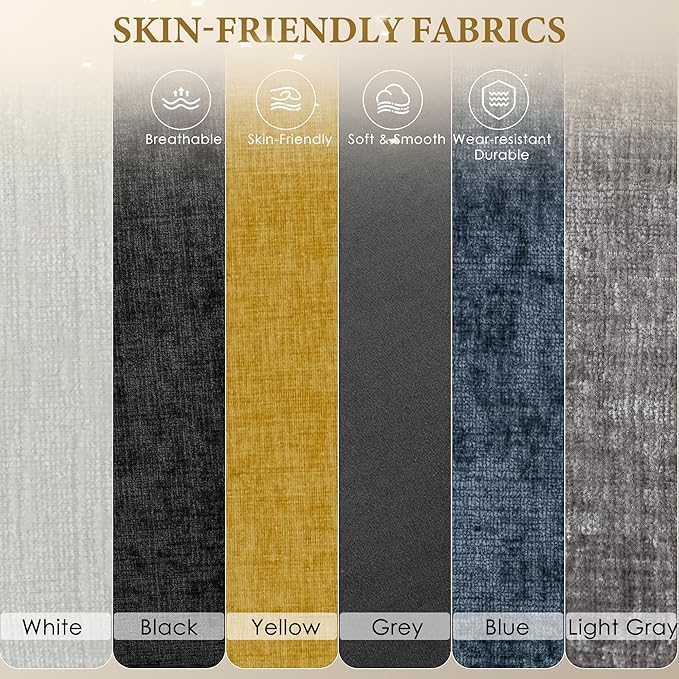 URRED Modular Sectional Sofa Comfy Cloud Couch, Modern Chenille Sofa Sleeper Deep Seat Couches with Ottoman/Pillows for Living Room (White, 82.6'')