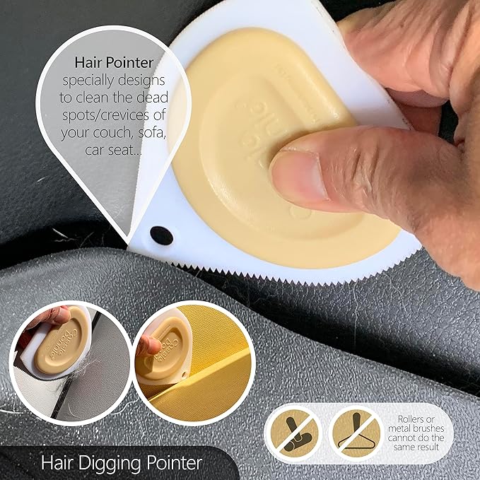 Mini Pet Hair Detailer, Pet Hair Remover for Carpet Couch Bedding Sofa, Car Interior Auto Detailing Supplies, Dog Cat Fur Reusable Brush for Furniture