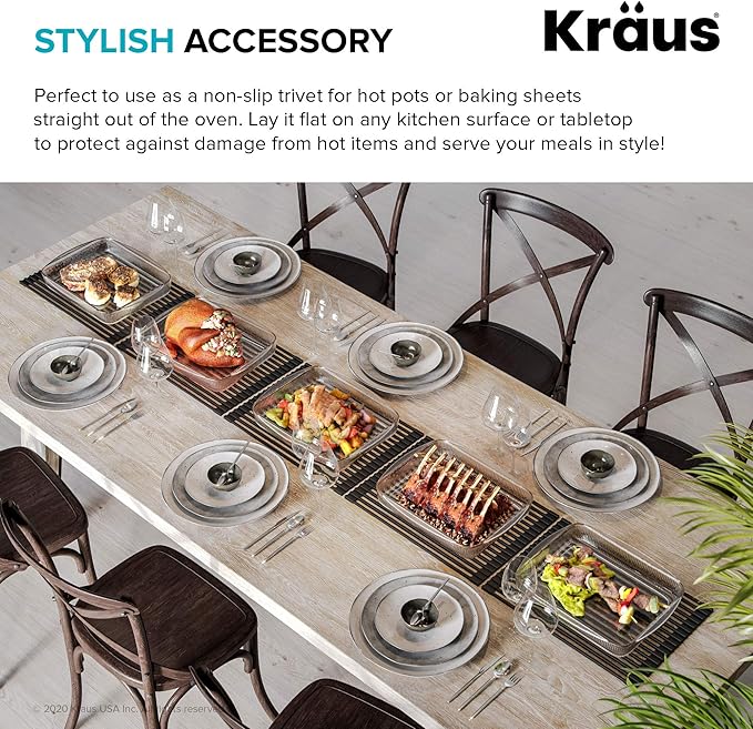 Kraus Multipurpose Over-Sink Roll-Up Dish Drying Rack, Colander and Trivet in Light Grey, KRM-10GREY