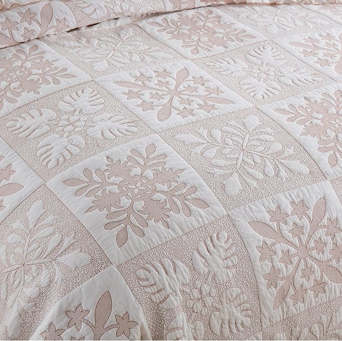 MarCielo 3-Piece 100% Cotton Bedspread Lightweight Quilt Coverlet Embroidery Farmhouse Bedding Set (TJ Colorful,Queen (98"x102"))
