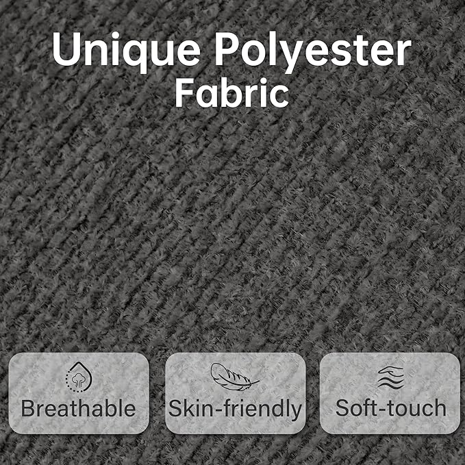 VKNOW Accent Chair Living Room Chair Set of 2, Modern Upholstered Armchair with Solid Wood Legs, Comfy Barrel Arm Chairs for Living Room Bedroom, Dark Grey