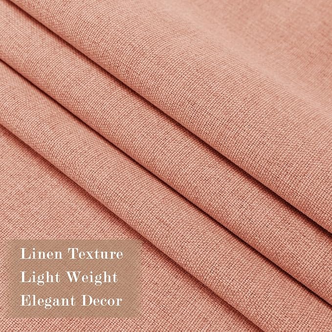 70" W x 108" L Faux Linen Room Divider Curtains, Full Blackout Pinch Pleated Drapes for Traverse Rod, Bedroom Divider Privacy Drapery with Hooks for Ceiling Track, 1 Panel, Orange