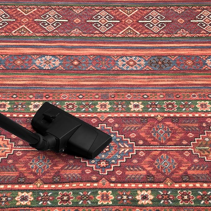 Keen Home Design 6x9 Rug - Machine Washable Area Rug with Non-Slip Backing, Ideal for Living Room, Dining Room, Bedroom - Vintage, Easy Clean, Durable, Low Pile Rug - (6' x 9')