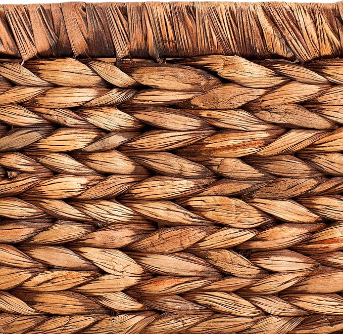 CENBOSS Wicker Baskets (Large, Brown Wash, 1PC) Rattan Storage Baskets for Shelves, Woven Seagrass Holder