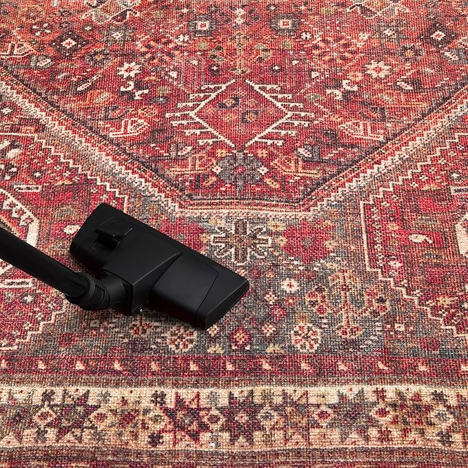 Keen Home Design 4x6 Rug - Machine Washable Area Rug with Non-Slip Backing, Ideal for Living Room, Dining Room, Bedroom - Vintage, Easy Clean, Durable, Low Pile Rug - (4' x 6')