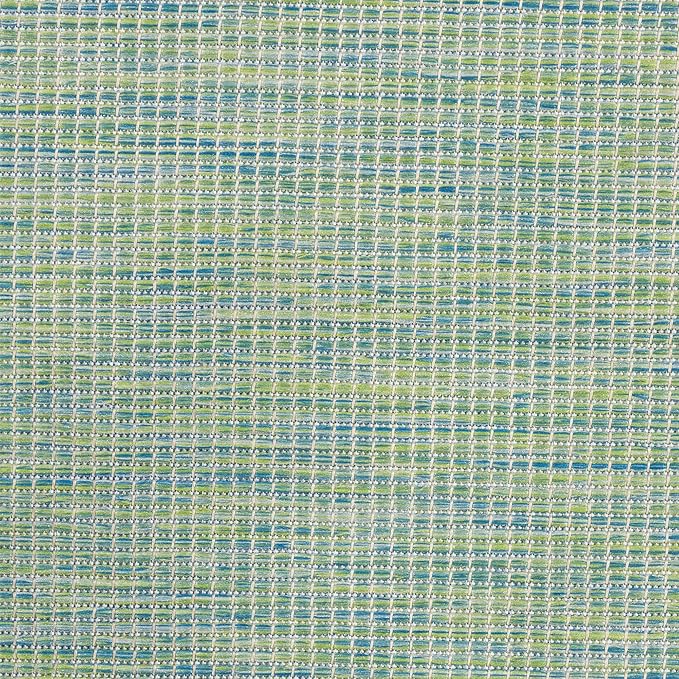 Nourison Positano Indoor/Outdoor Blue/Green 8' x 10' Area Rug, Easy Cleaning, Non Shedding, Bed Room, Living Room, Dining Room, Backyard, Deck, Patio (8x10)