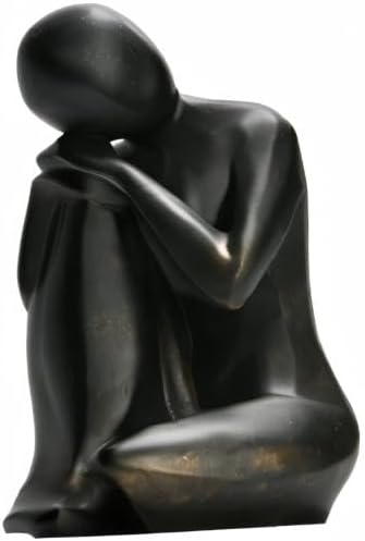 Guichifun Thinker Statue Resin Abstract Sculpture - Collectible Woman Figurine Art Home Office Bookshelf Decorative Objects Desktop Black Decor for Men&Women 5.25 X 6.25 X 8.5 Inch