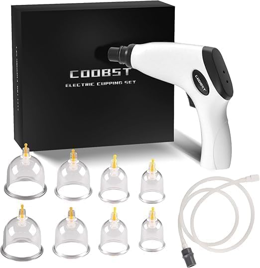 Cupping kit for Massage Therapy, Profession Cupping Set with Electric Cupping Guasha Pump, Cupping Therapy Set with 8pcs High Temp and High Pressure Resistant Vacuum Suction Cups for Cellulite