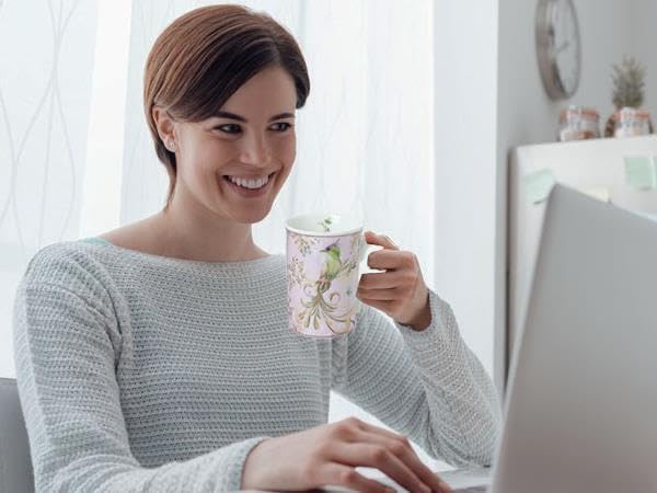 Lightahead Elegant Bone China Two Coffee Mugs Set in Bird Design 10.8 oz Each Cup in Attractive Gift Box