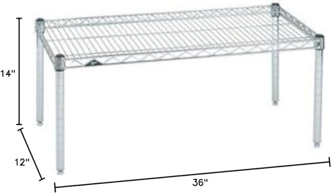 Omega Products Corporation 12" Deep x 36" Wide x 14" High Chrome Stationary Dunnage Rack