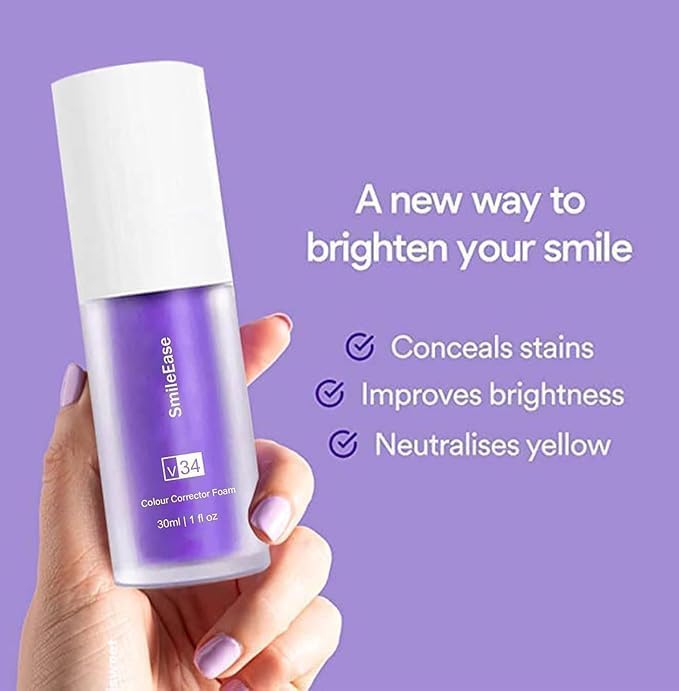 Purple Toothpaste for Teeth Whitening, Purple Whitening Toothpaste for Adults,Tooth Stain Remover Gel - Tooth Whitener Suitable for Smoking, Coffee, and Removing Dental Stone ﻿(2fl oz/60ml)