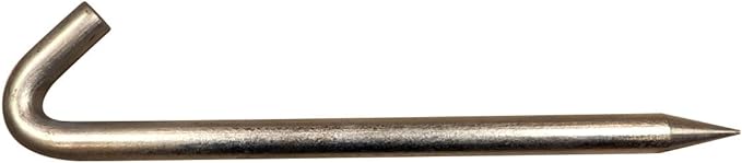 Moose Supply Steel Tent Stakes Heavy Duty Ground Stake, Metal Stakes to Anchor Commercial Inflatables, Outdoor Camping Canopy, Fence, Garden Tent Accessories, 1" Diameter x 18" Length, 10 Pack