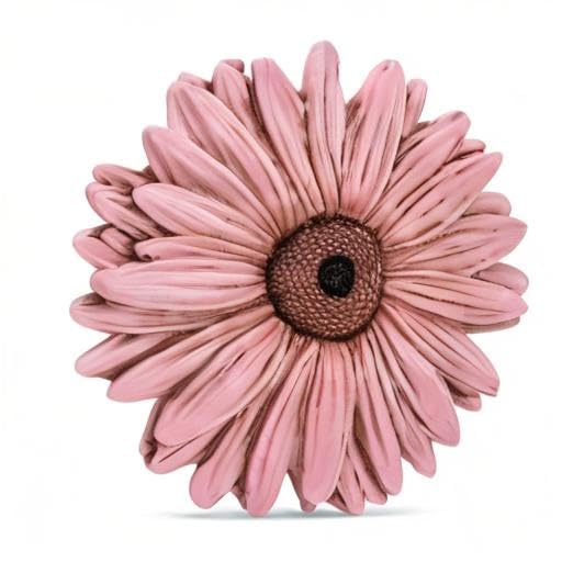 NAT & Jules Gerbera Daisy Flower Shaped Dimensional Indoor Outdoor 12 inch Cast Resin Decorative Garden Stepping Stone, Patio, Walkway Sculpture Yard Art, Pink