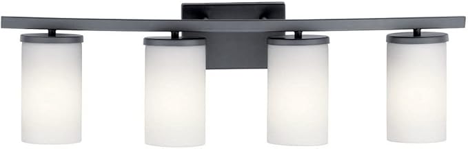 Kichler Crosby 31" 4 Light Vanity Light Satin Etched Cased Opal Olde Bronze®