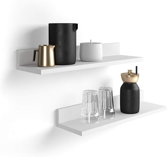 Mobili Fiver, Set of 2 Rachele Shelves, 31.49 in, Matt White, Made in Italy