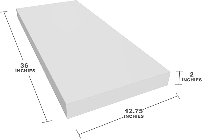 Floating Shelf, Set of 2 Wall Shelf, 36 in W x 12.75 in D x 2 in H Wooden Floating Wall Shelf with Invisible Brackets for Living Room/Bedroom/Bathroom/Kitchen Storage and Decor, White