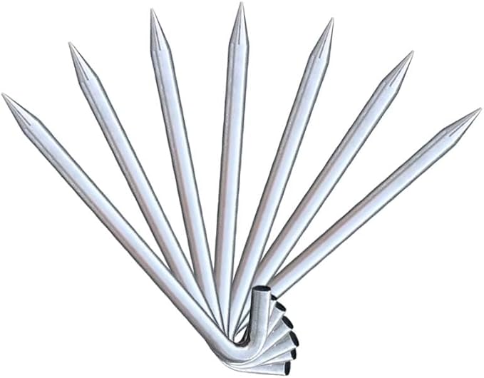 Steel Tent Stakes Heavy Duty Ground Stake, Metal Stakes to Anchor Commercial Inflatables, Outdoor Camping Canopy, Fence, Garden Tent Accessories, 1" Diameter x 18" Length, 4 Pack