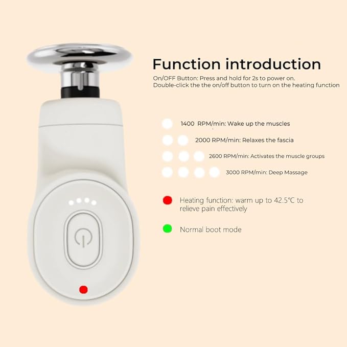 Mini Thermal Massage Gun with Heat, Portable Deep Tissue Percussion Massager, Color Silicone Sleeves Travel Size