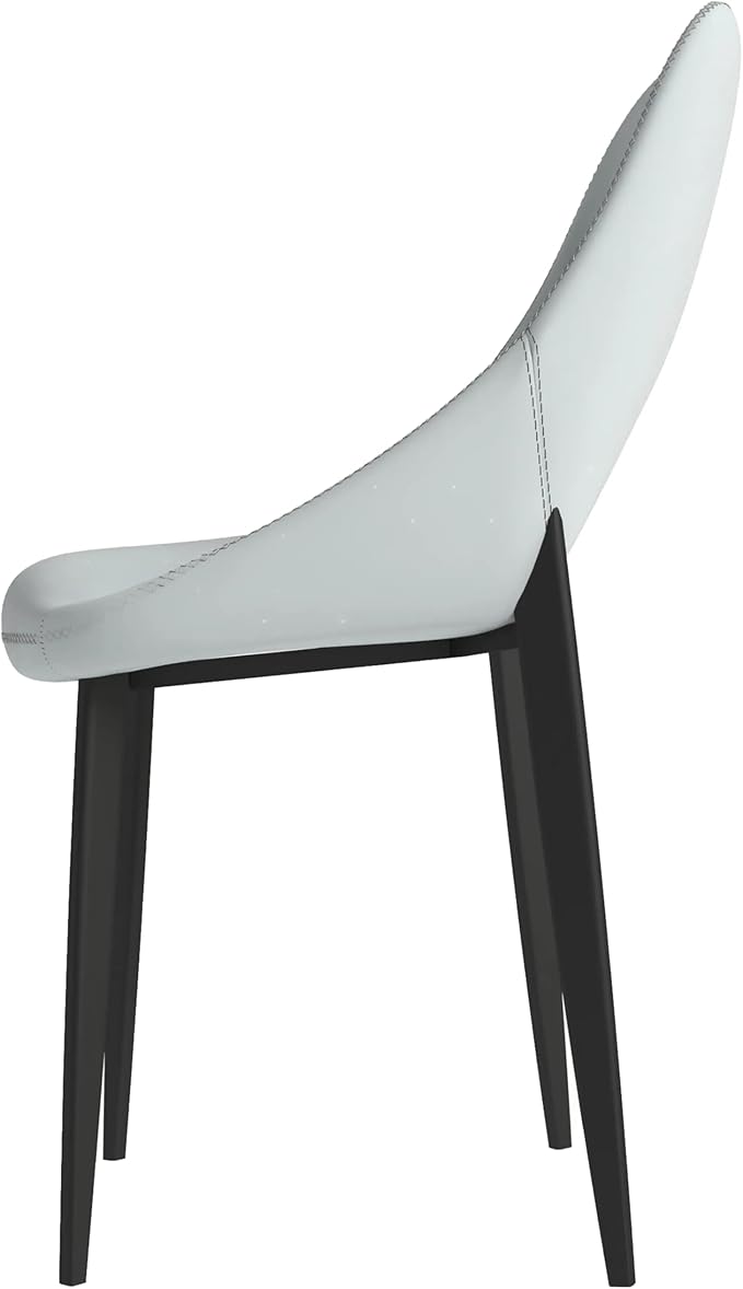 LeisureMod Amalfi Upholstered Fabric Dining Chair – Modern Side Chair with Iron Legs, Mid-Century Accent Chair for Dining Room or Kitchen