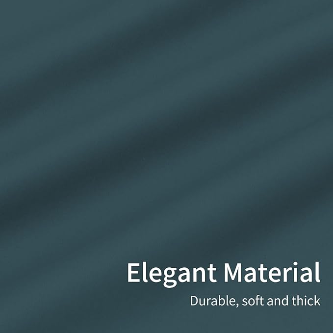 Easy-Going Blackout Curtains for Bedroom, Solid Thermal Insulated Grommet and Noise Reduction Window Drapes, Room Darkening Curtains for Living Room, 2 Panels(46x84 in, Bluestone)