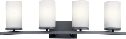 KICHLER 45498BK Crosby Vanity, 4-Light 400 Total Watts, Black