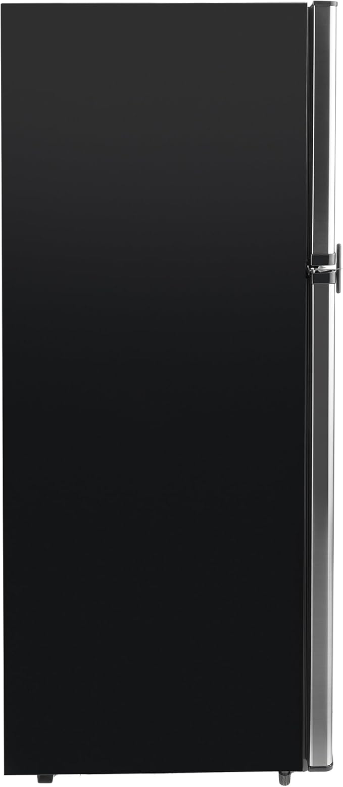 RecPro 10 Cu Ft 12V RV Refrigerator | Black Frost-Free Fridge with Freezer | Double Door, Adjustable Shelves, Reversible Door, Built-In Lock | 23.5”W x 26”D x 59”H | Off-Grid & Dry Camping Ready