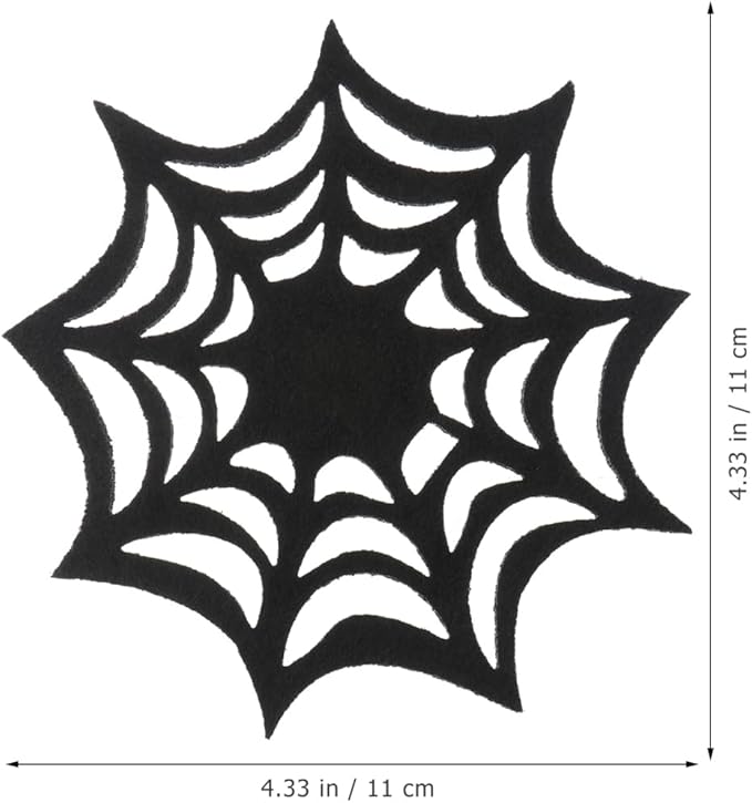 VOSAREA 10pcs Halloween Spider Web Coasters Placemat Decorative Table Placemats Doilies Halloween Decorarion Supplies