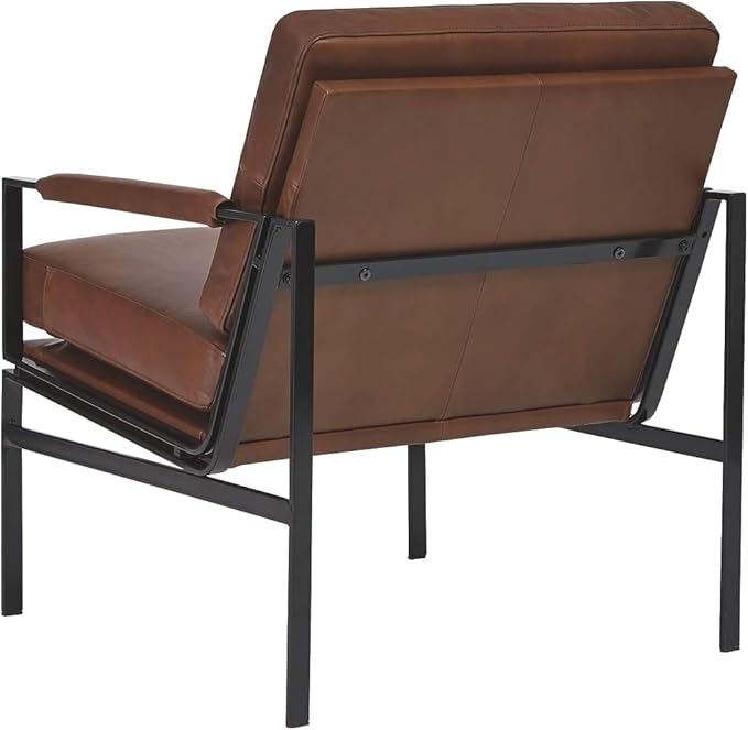 Signature Design by Ashley Puckman Mid-Century Modern Leather Accent Chair, Brown
