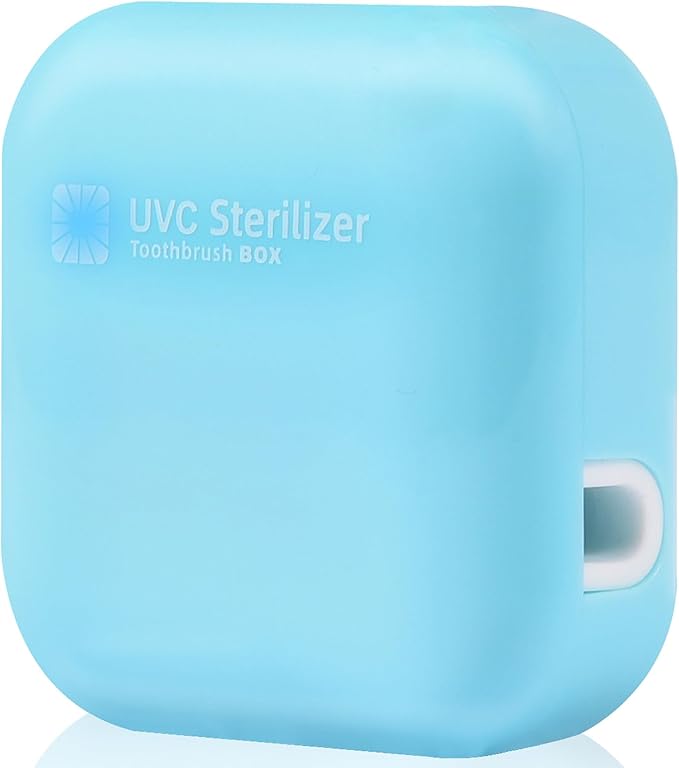 Wall Mounted Toothbrush Holder & Toothbrush Cleaner, Electric ToothBrush Holder, Cleaner for Bathroom Accessory, Clean for Home, Travel (Sky Blue)