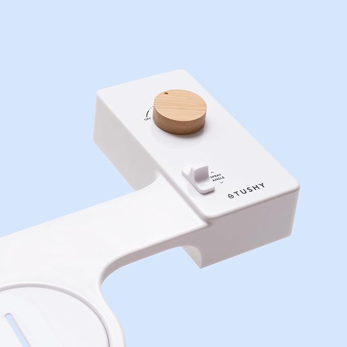 TUSHY Classic 3.0 Bidet Toilet Seat Attachment - A Non-Electric Self Cleaning Water Sprayer with Adjustable Water Pressure Nozzle, Angle Control & Easy Home Installation (Bamboo Knob)
