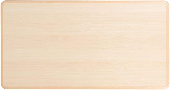 Flash Furniture Emmy Adjustable Classroom Activity Table with 6 Stackable Chairs, Plastic Activity Table for Kids, 23.625" W x 47.25" L, Natural