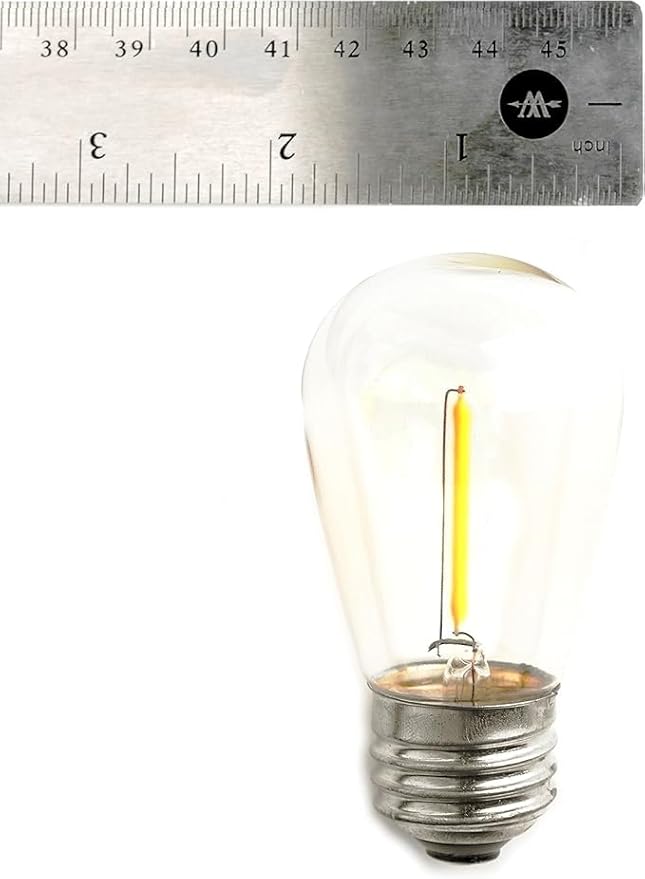 Hometown Evolution, Inc. E26 Outdoor Commercial String Lights with Suspended Socket for Weatherproof Heavy Duty Vintage Outside Lighting (S14 LED Plastic, 24 Foot 12 Socket)