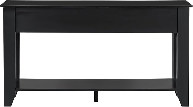 Farmhouse Modern Console Table 55.4-Inch Entryway Sofa Table with Drawers & Storage Shelf for Living Room Hallway Entrance, Black