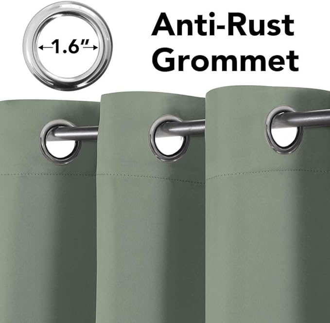 H.VERSAILTEX Blackout Curtains for Bedroom Thermal Insulated Room Darkening Living Room Curtains 84 Inch Long Grommet Privacy Protection Window Curtain Panels/Drapes for Nursery, 2 Panels, Cyan