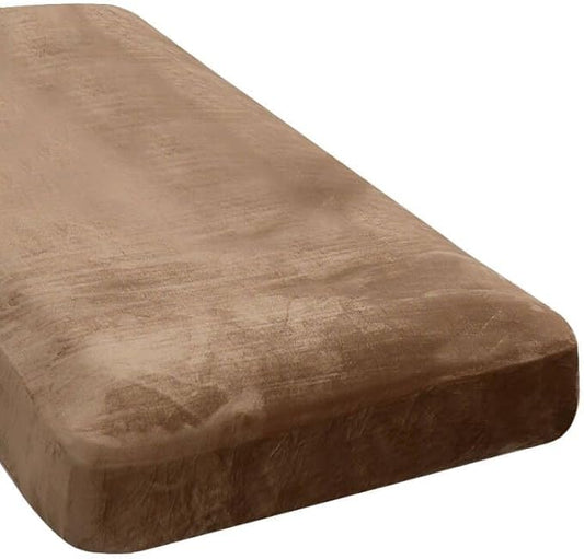 H.VERSAILTEX Velvet Stretch Individual Chaise Cover Sectional Couch Covers for L Shaped Sofa Both Left/Right Furniture Protector Seat Cushion Sofa Cover (1 Piece Chaise Cover, Camel)