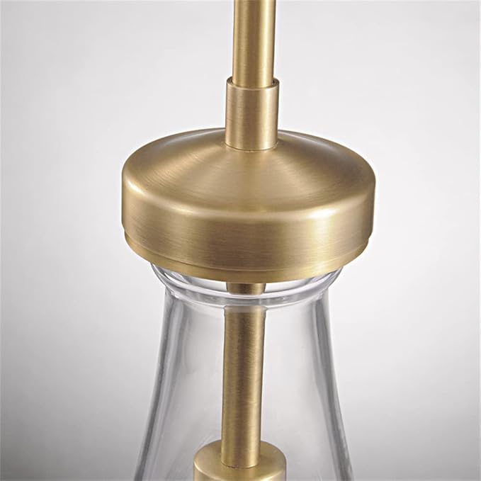 Modern Raindrop Pendant Lights, Pendant Lights for Kitchen Island, Brass Rod Dining Room Light Fixture， Clear Solid Raindrop Chandelier, Chandelier for Living Room Hallway, Including Bulb