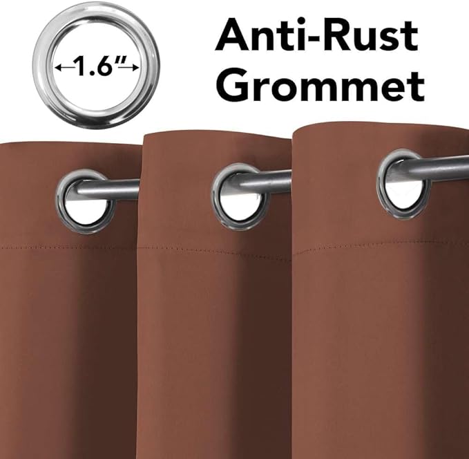 H.VERSAILTEX Room Darkening Curtains for Living Room Light Reducing Thermal Insulated Window Treatment Panels/Drapes Grommet Top 2 Panels (Washed Spice - 52 x 84 Inches)