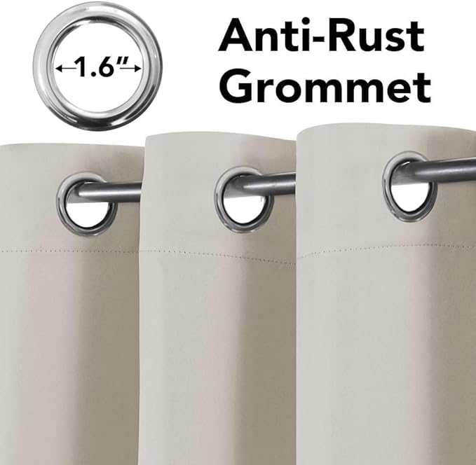 H.VERSAILTEX Room Darkening Curtains 84 Inches Long for Living Room Light Reducing Blackout Curtains for Bedroom Thermal Insulated Window Treatment Panels Grommet Top 2 Panels, 42 x 84 Inches - Ivory