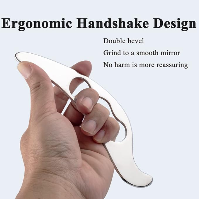 Feelfree Stainless Steel Guasha Scraping Massage Tool for Soft Tissue, Physical Therapy Stuff Used for Back, Legs, Arms, Neck, Shoulder (Bird Shape)