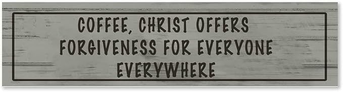 Generic Wood Sign Coffee Offers Forgiveness for Everyone Everywhere Rustic Wooden Hanging Sign Home Farmhouse Kitchen Wall Decor 16 x 6 Inch